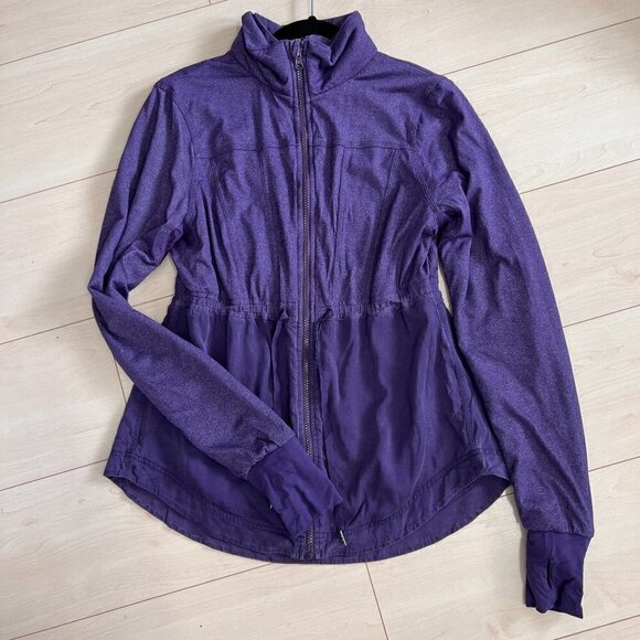 Lululemon Inner Peace Zip Front Jacket Concord Grape Sz 8 Purple - Picture 1 of 15
